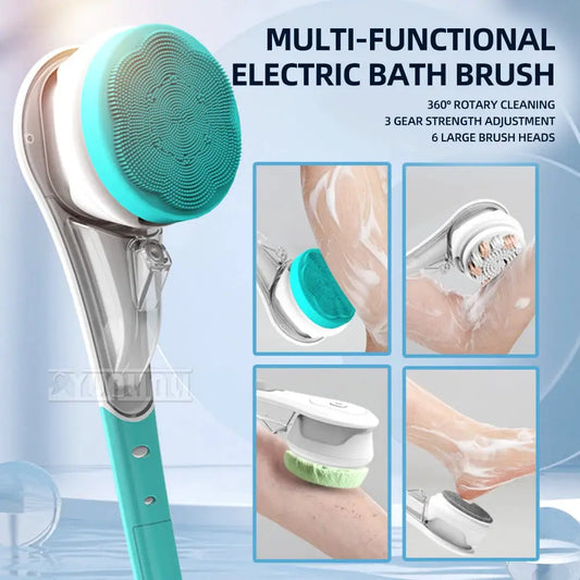 Electric Bath Brush | Long Handle | Six In One | One Size