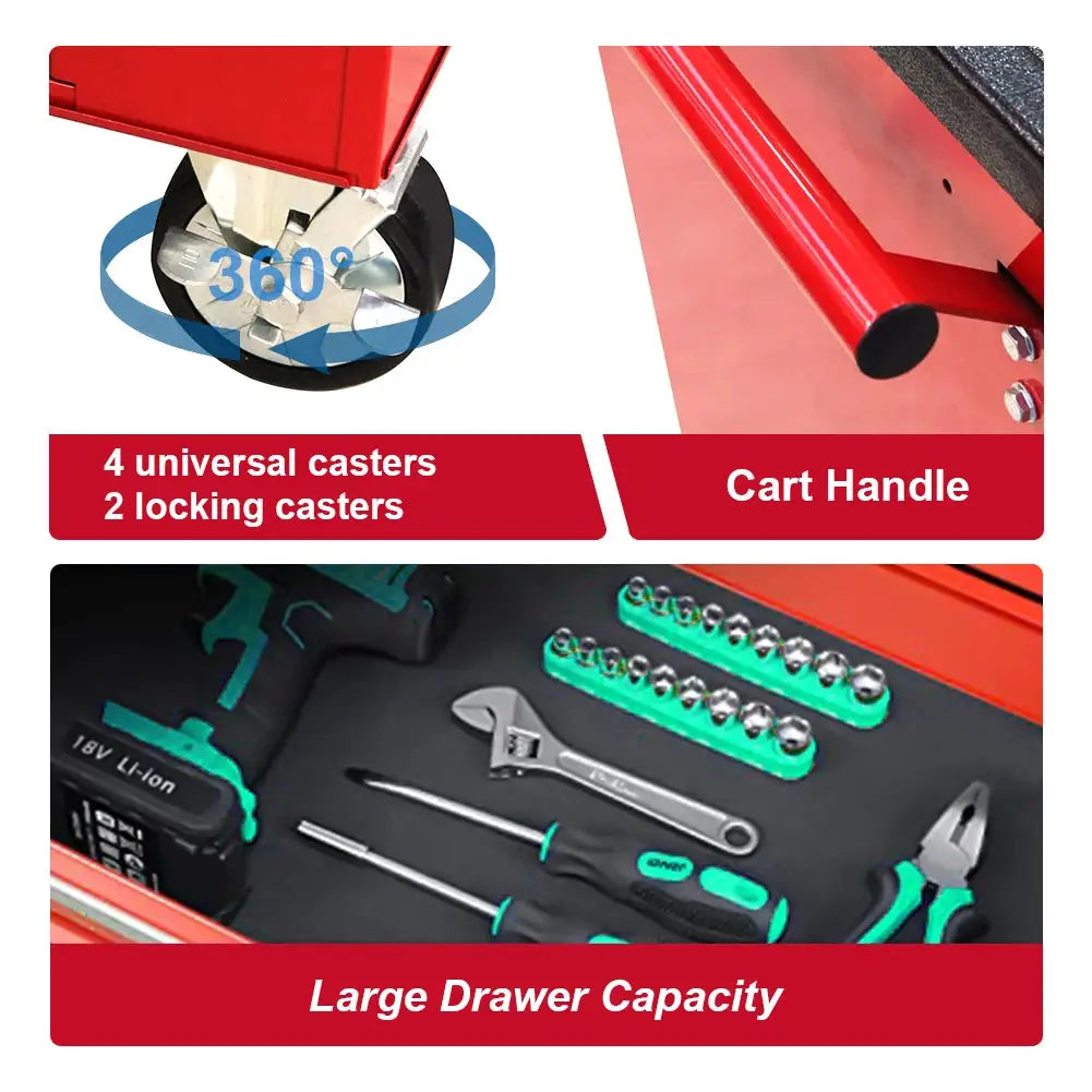 HPDMC Rolling Garage Workshop Tool Organizer 6 Drawer Tool Chest, Tool Storage Cabinet for Garage Storage with 4 Wheels from PriceLows™