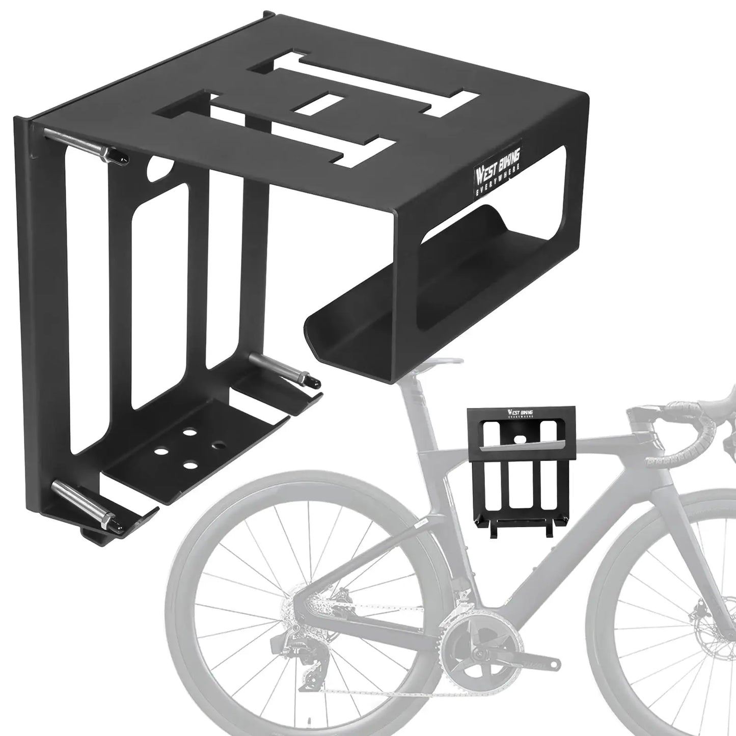 Bike Wall Mount Rack with Shelf and Hooks Space Saving Horizontal Bicycle Rack Can Hold Up To 55 Lbs for Garage Or Indoor Use from PriceLows™