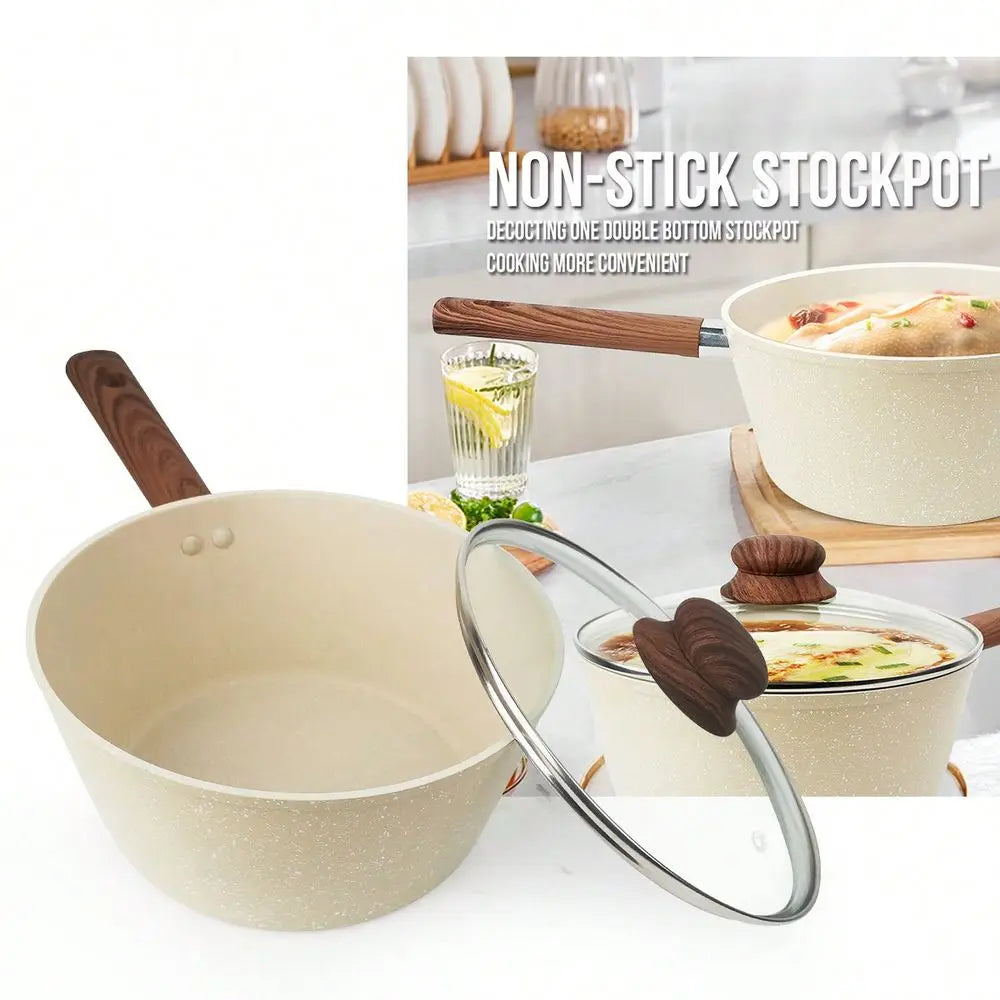 Nonstick Cookware Set | 7-Piece | Aluminum | 9.8in Fry Pan, 8.3in Sauce Pan