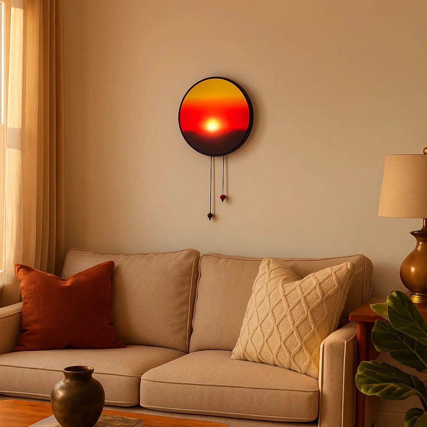 Sunset Lamp Wall Light, Sun-Tracking Ambient Lighting with Manual Sunset Mode | Modern Warm Mood Lighting for Funky Home & Offic from PriceLows™