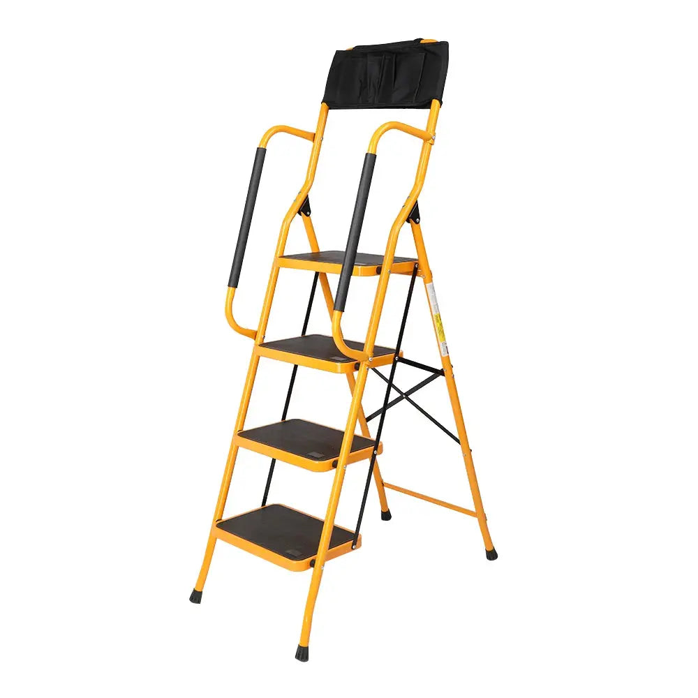 Household iron 4-step ladder with handrails, stable and practical for climbing from PriceLows™