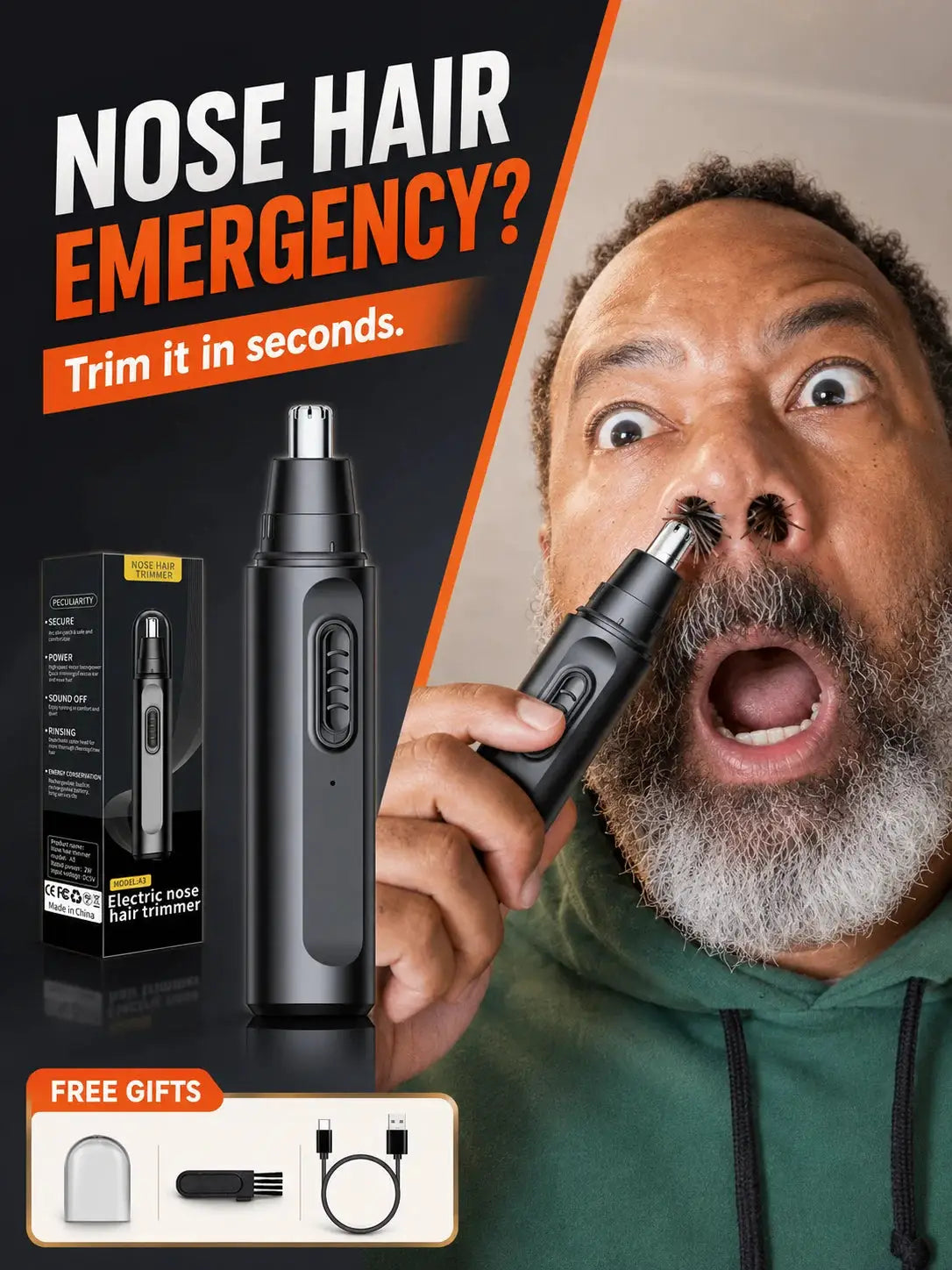 Rechargeable electric nose hair trimmer Nose hair razor Ear hair trimmer Spot trimmer Partial shaving with digital display from PriceLows™