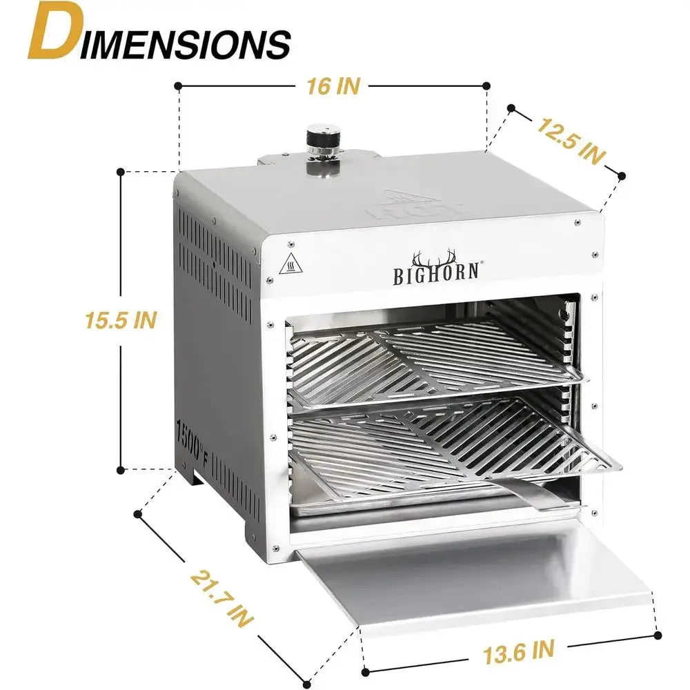 Portable 1500°F Infrared Propane Grill for Outdoor BBQ, Steaks, and Pizzas with Stainless Steel and Pizza Stone from PriceLows™