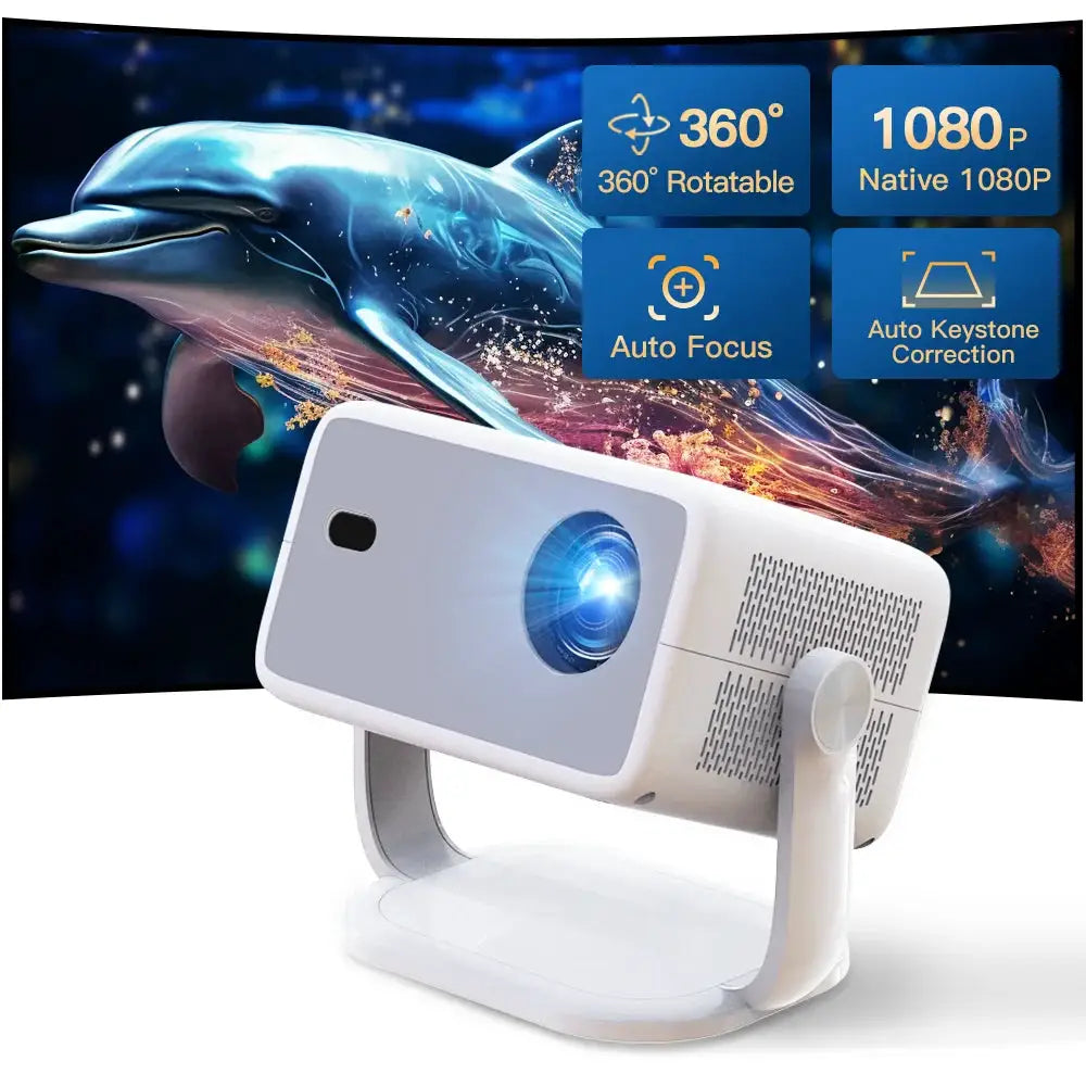 Portable Projector | Native 1080P | Android 14 | Wifi 6 BT 5.4