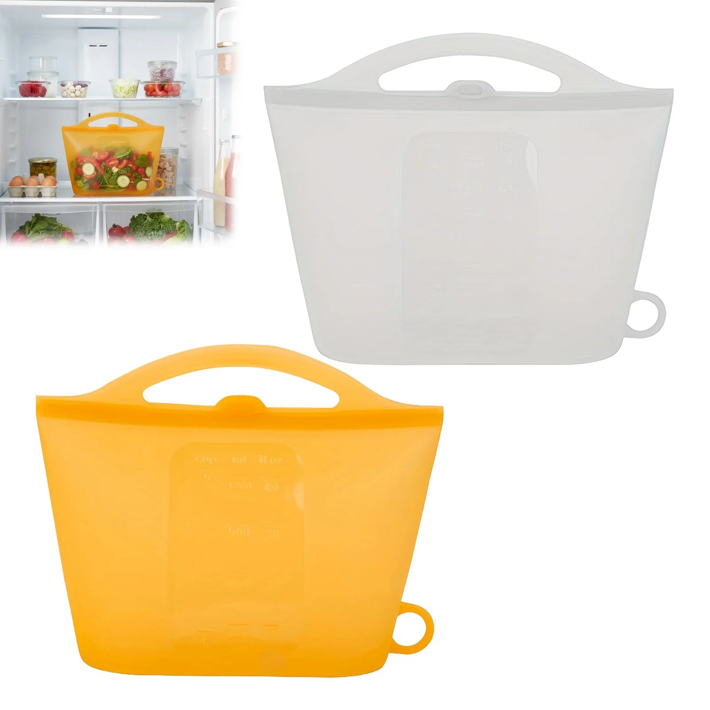 Silicone Food Storage Bag | 1200ml Capacity | Self Sealing Leakproof
