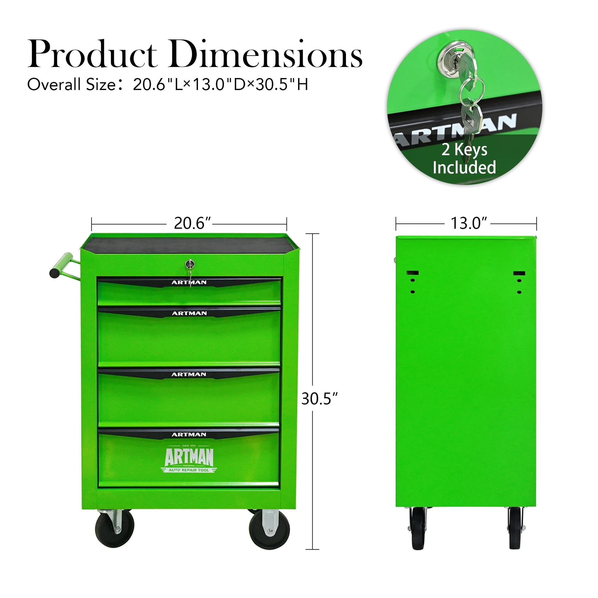 Rolling Metal Tool Chest with 7 Drawers, 20" 7-Drawer Tool Chest Cabinet with Ball Bearing Drawer Slides, Steel Tool Storage Box from PriceLows™