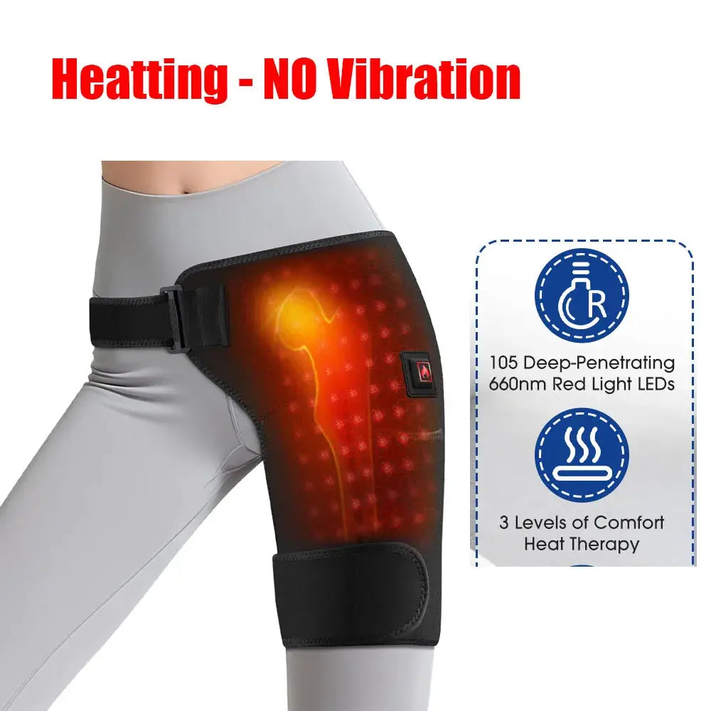 Cordless Heated Hip Brace | Vibration Massager | USB Powered