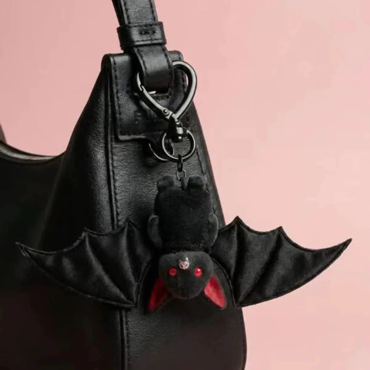 Plush Bat Keychain | Gothic Black Design | Halloween Bag Charm | Unisex