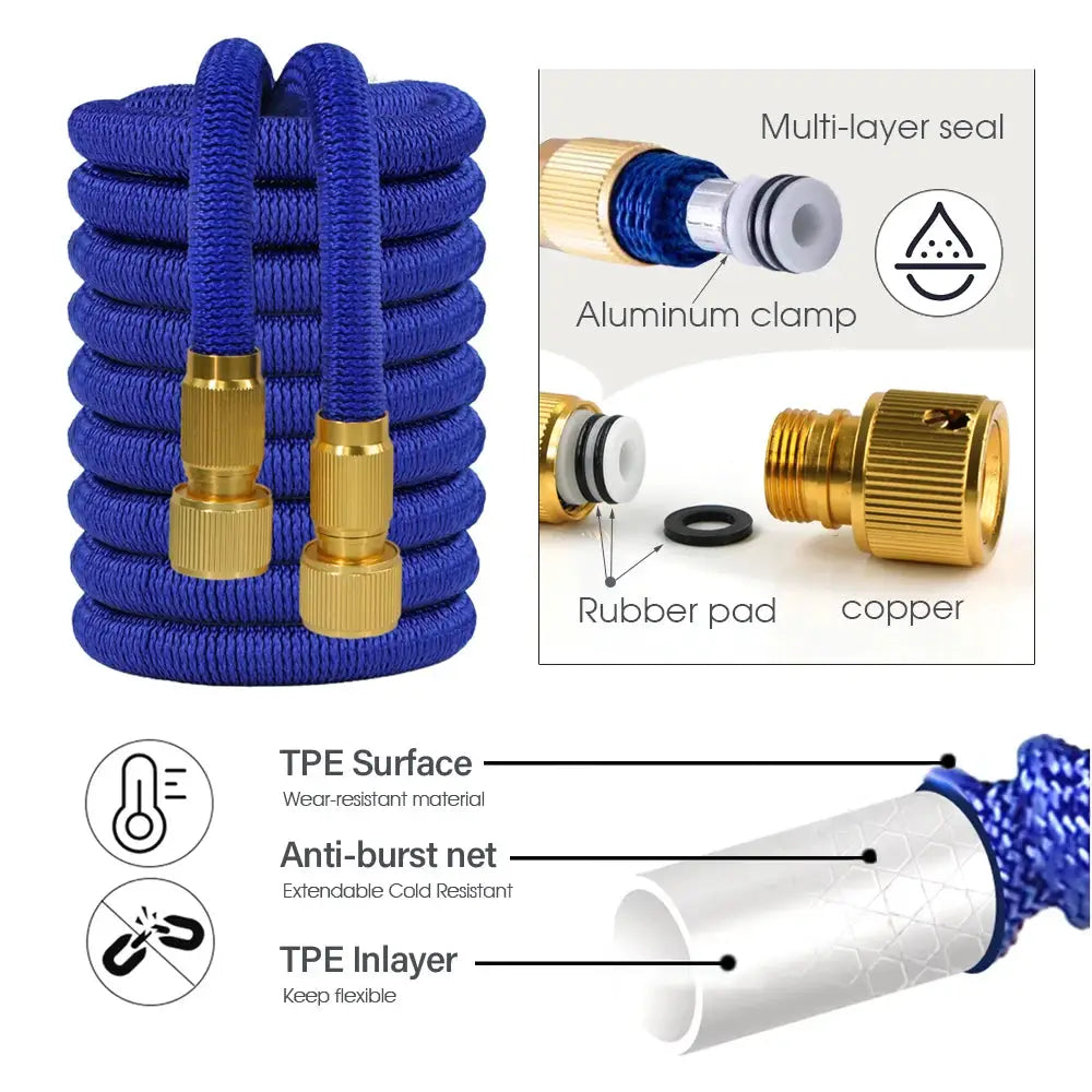 17/25/33/50/75/100/125/150FT Magic Watering Hose 3x Retractable Expandable Garden Hose High Pressure Car Wash Scalable Tube from PriceLows™