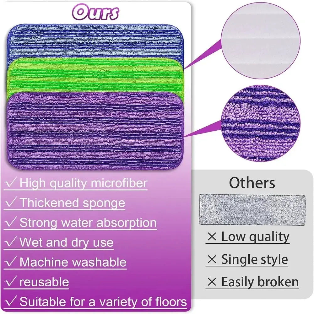 3PCS Reusable Mop Pads for Swiffer WetJet Mops Wet Dry Head for Swiffer Wet Jet Mop Household Hardwood Floor Cleaning from PriceLows™