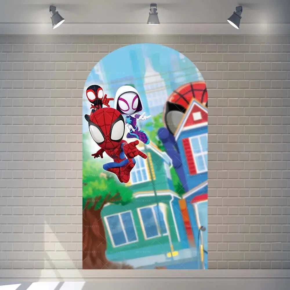 Spider-Man Arch Backdrop | Custom Name | Birthday Theme | Standard Size