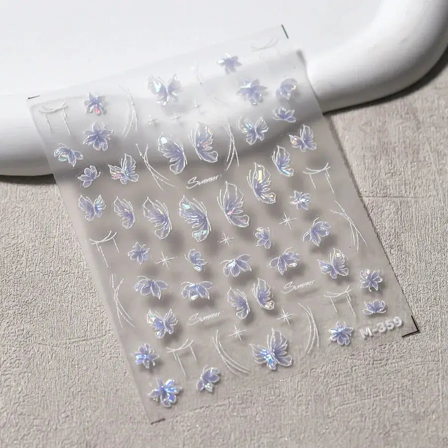 1Pcs 5D Embossed Aurora Butterfly Nail Art Stickers Self Adhesive Decals For Nails Decoration DIY 3D Acrylic Nail Supplies Parts from PriceLows™