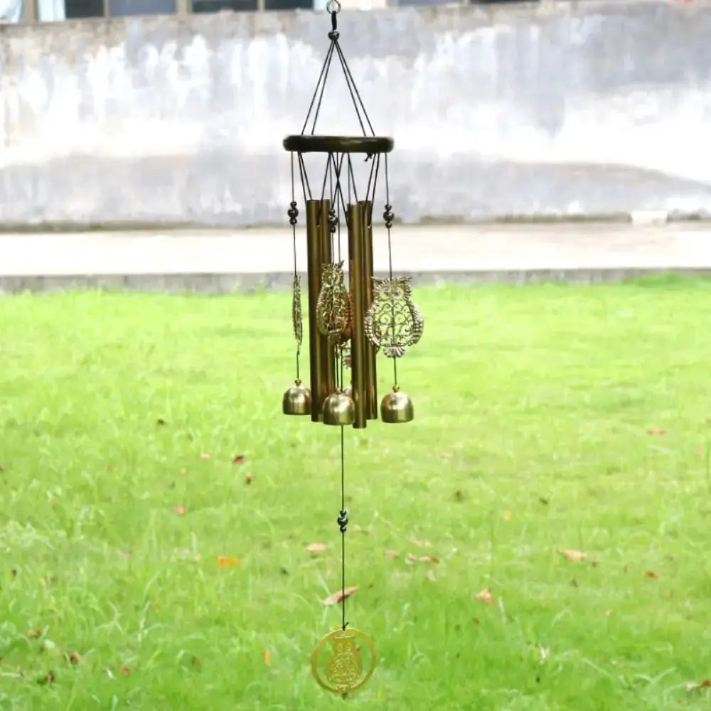 DIY Wind Chimes Outdoor Owl Hummingbird Hanging Ornament Home Copper Bells Garden Yard Decoration from PriceLows™
