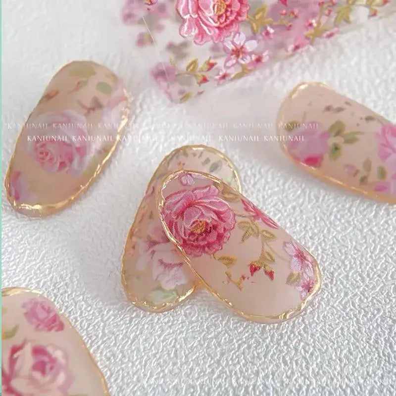 1Pc 100cm Flower Nail Foils for Transfer Paper Floral Stickers Rose Nails Wraps Tulip Nail Art Decorations from PriceLows™