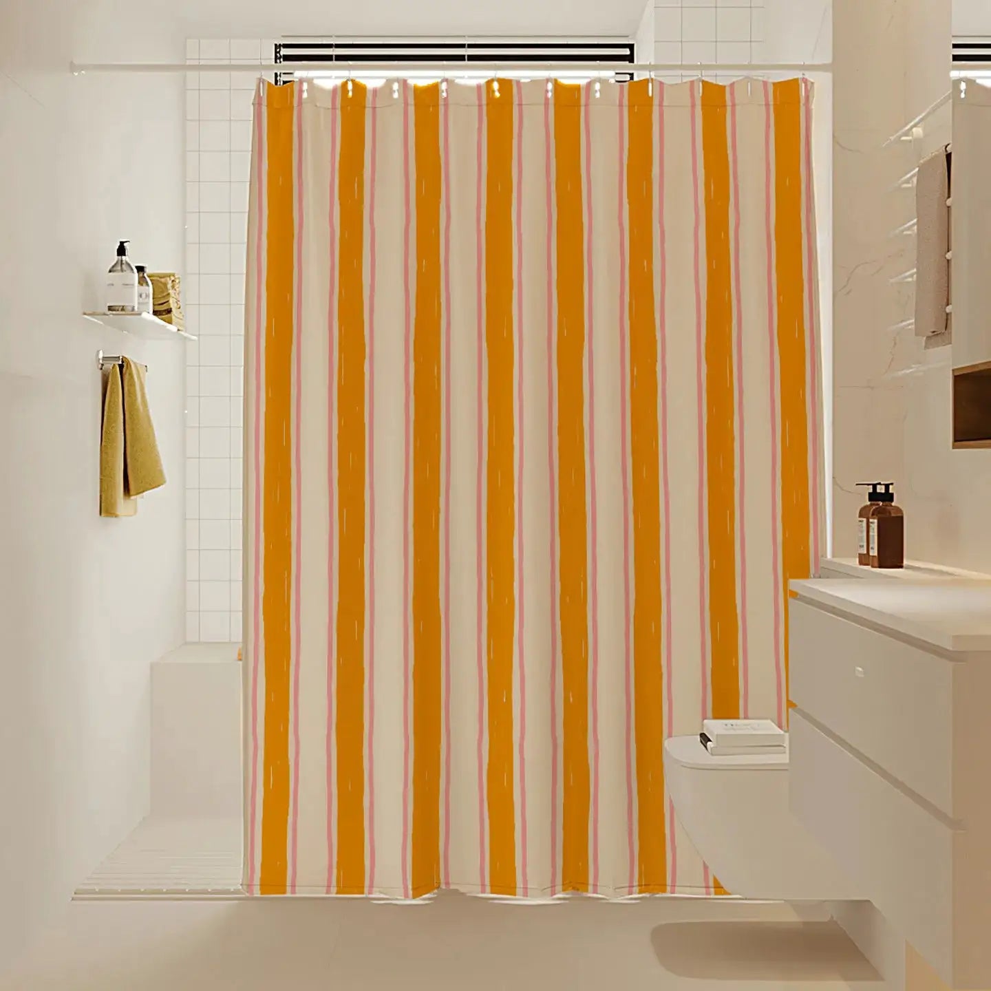VIKAMA bathroom shower curtain blocking curtain, bath shower dry and wet separation, waterproof and mildew-proof Decor from PriceLows™