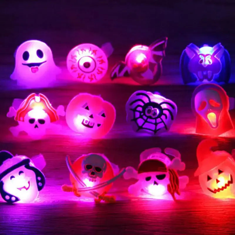 Halloween Glow Bracelets | Pumpkin Ghost Style | Soft Plastic | One Size