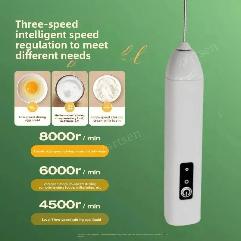 Wireless Milk Frother | Type C Rechargeable | 7000 RPM | Stainless Steel Body
