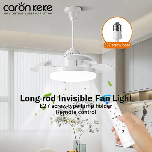 Invisible Ceiling Fan | With Light | E27 Base | Retractable Blades