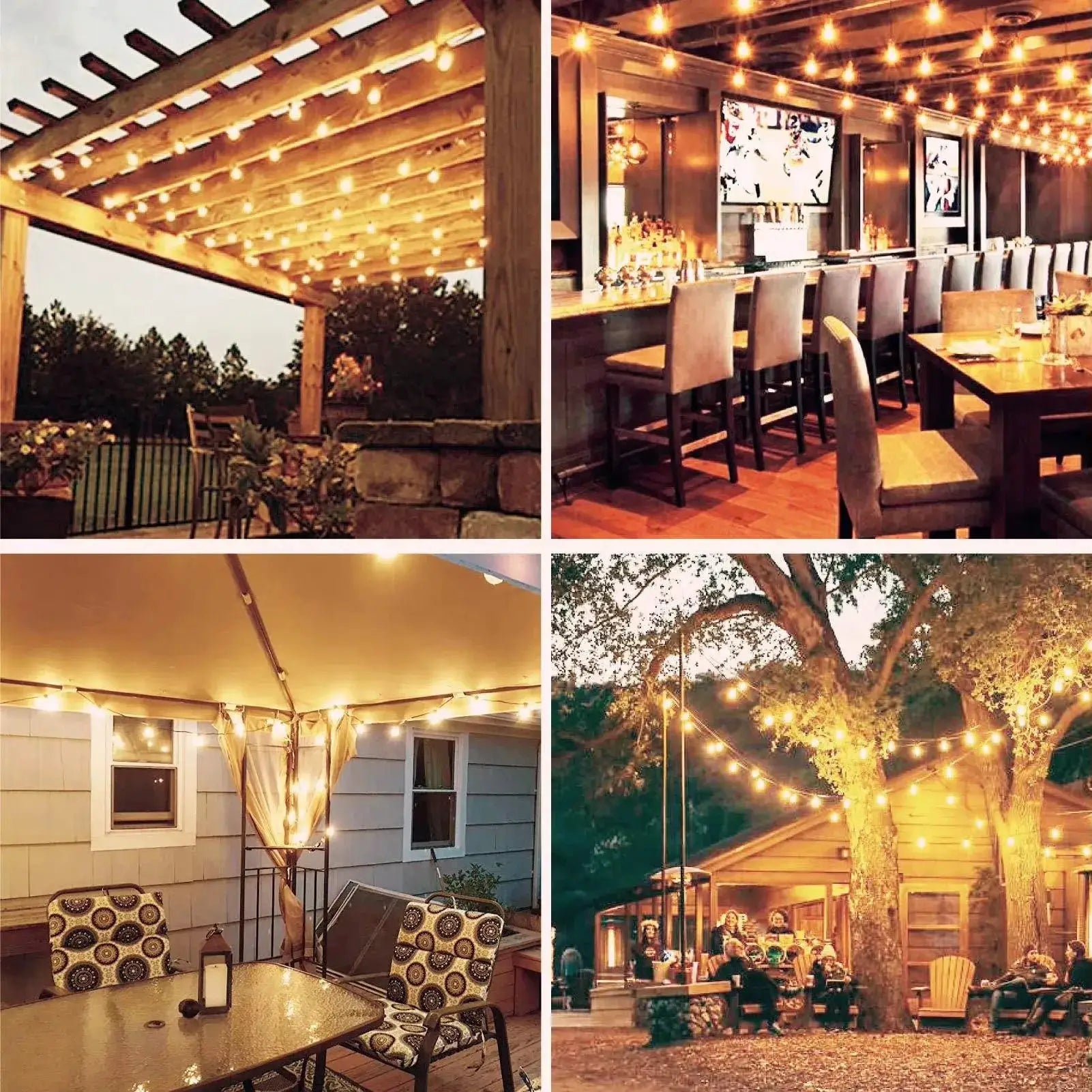 Outdoor LED Waterproof G40 String Light EU Plug Shatterproof Light Bulb Garden Fairy String Lights for Patio Festoon Party Decor from PriceLows™