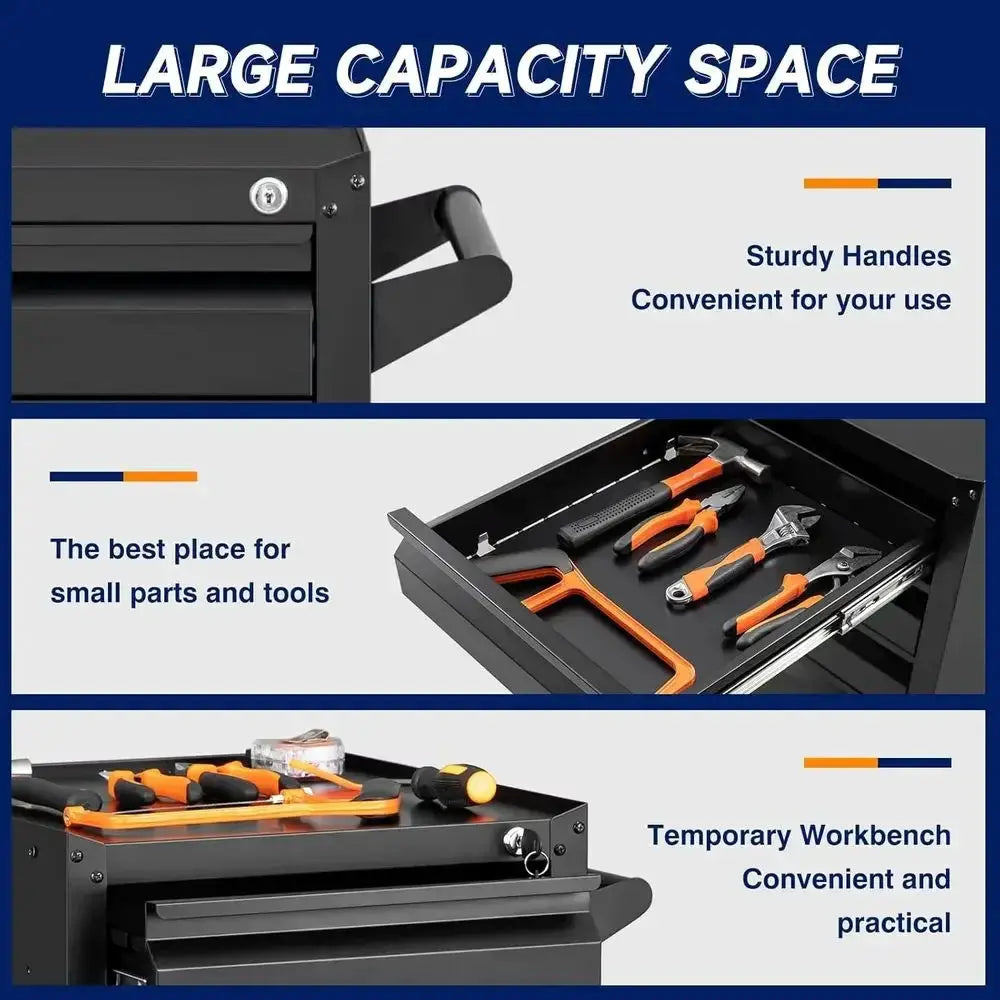 5-Der Metal Tool Storage Cabinet with Wheels,Rolling Tool Chest with Der and Locking Keys,Heavy Duty Tool Storage Organizer or G from PriceLows™