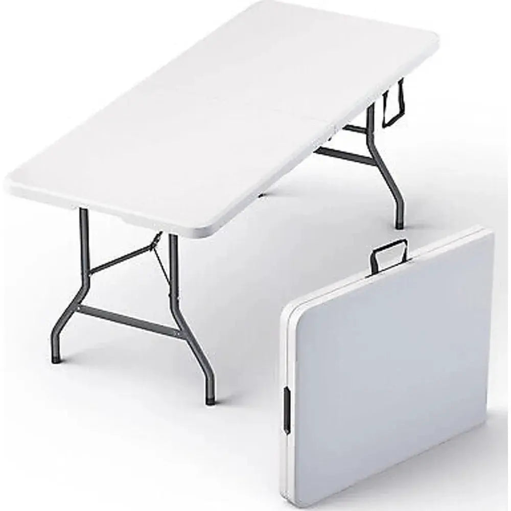 USED 6 Ft Plastic Folding Table - Perfect for Indoor/Outdoor Dining & Parties from PriceLows™