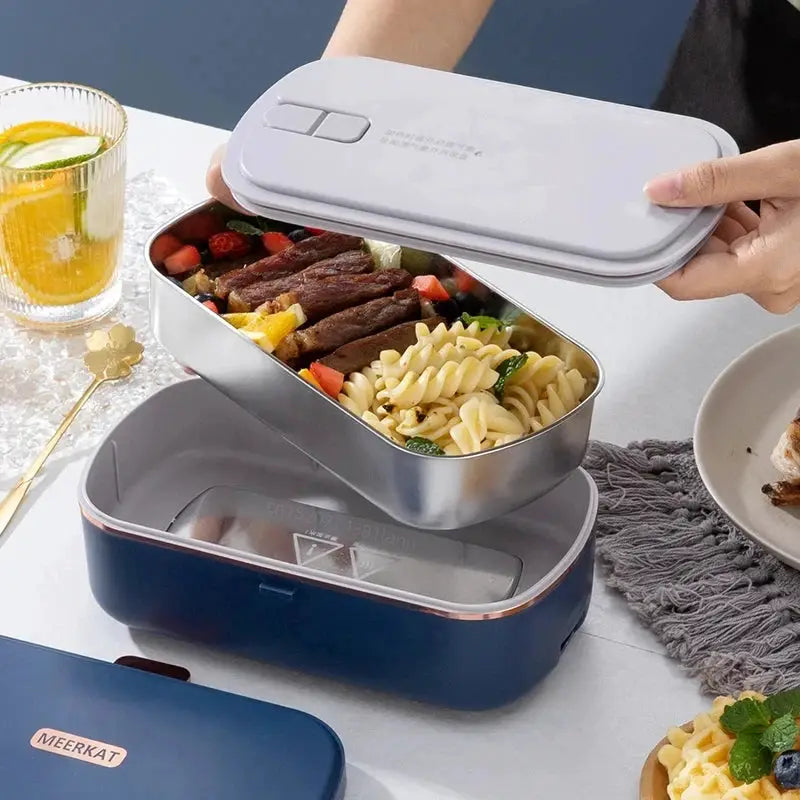900ml Electric Lunch Box Water Free Heating Bento Box Portable Rice Cooker Thermostatic Heating Food Warmer For Office 220V from PriceLows™