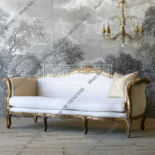 Fabric Sofa | Carving Flower Design | Fabric Upholstery | S Shaped Customizable from PriceLows™