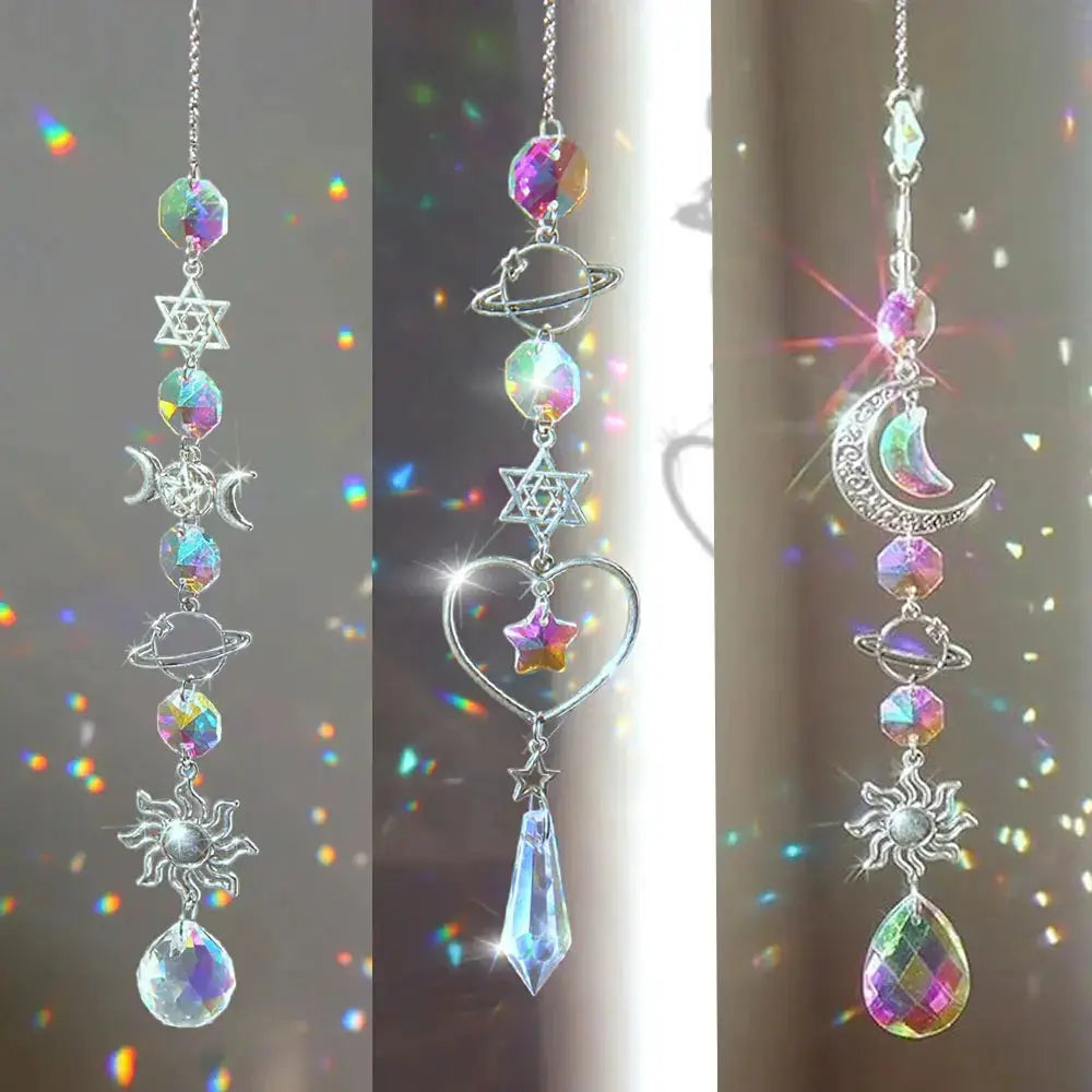 Crystal Wind Chime Rainbow Maker Sun Catcher Dream Catcher Pendant Home Garden Decor Wind Chime, Holiday, Festival, Home Decor, from PriceLows™