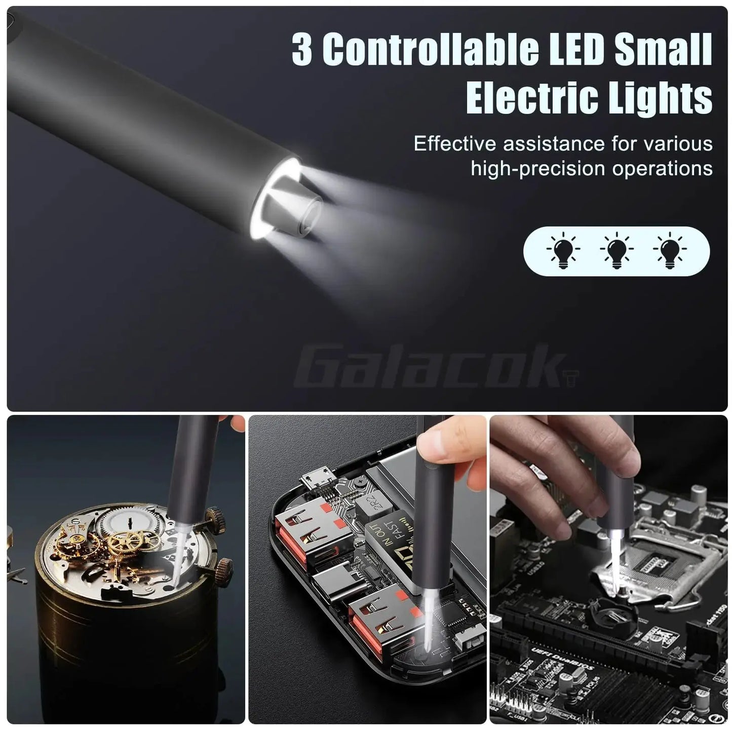 49 in 1 Electric Screwdriver Set 5 Torque Settings Precision Power Tool Magnetic Screw Driver Bits for iPhone Glasses Watch PC from PriceLows™