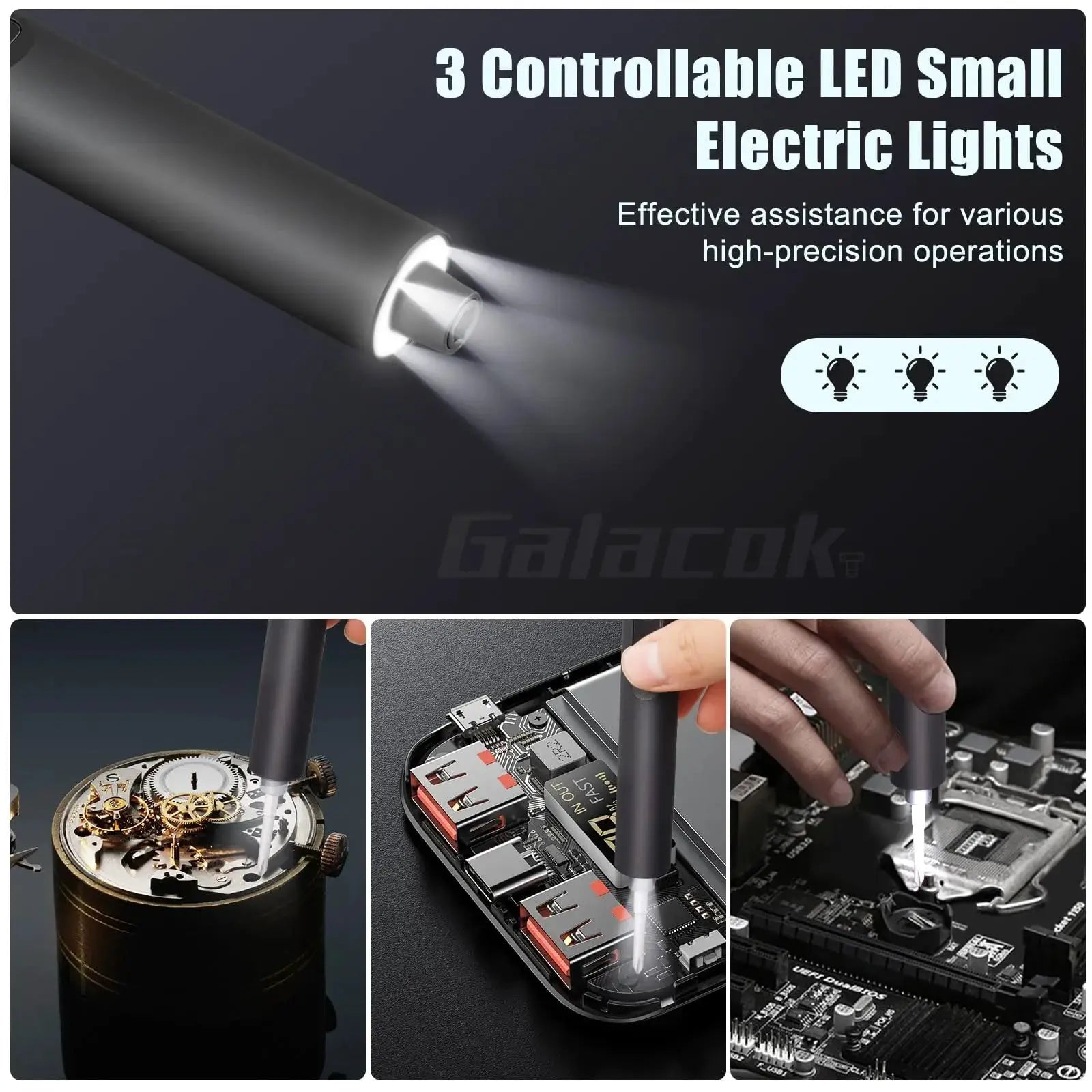 49 in 1 Electric Screwdriver Set 5 Torque Settings Precision Power Tool Magnetic Screw Driver Bits for iPhone Glasses Watch PC from PriceLows™