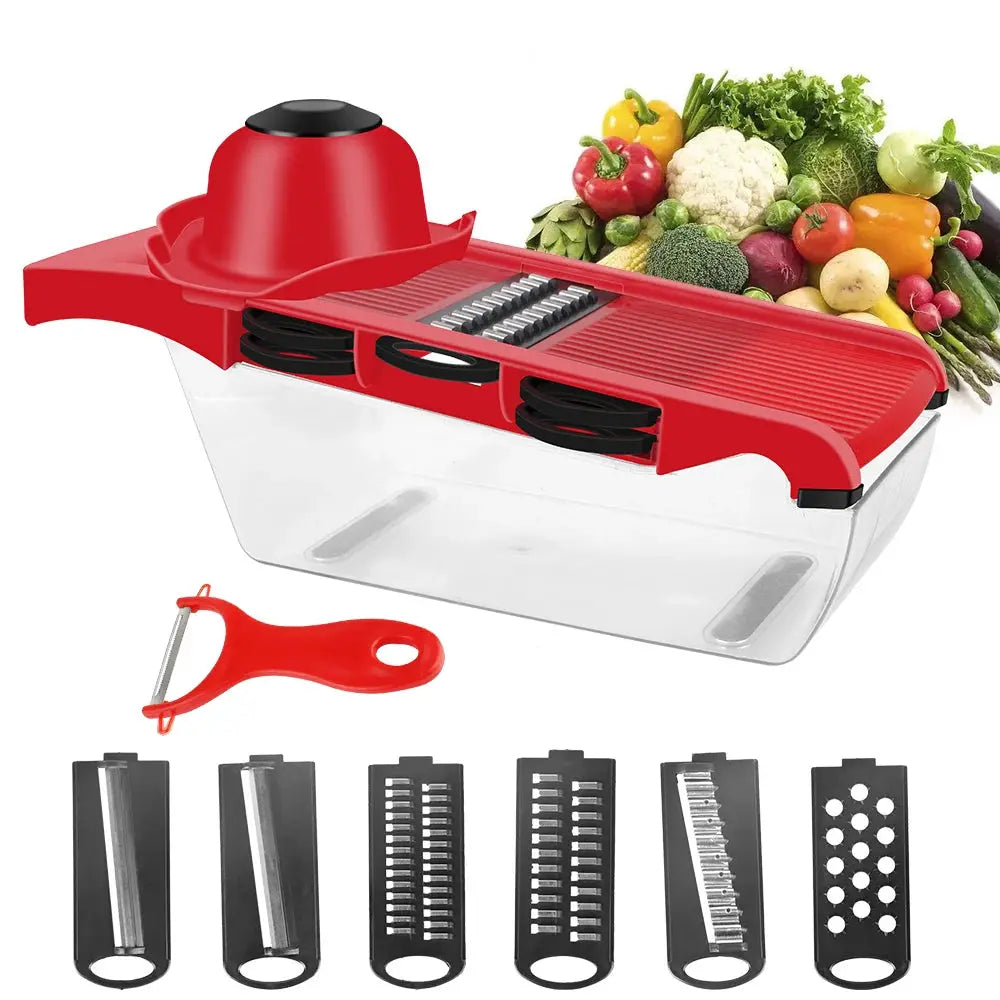 Vegetable Mandoline Slicer | 6-Blade Design | Stainless Steel | Manual Cutter