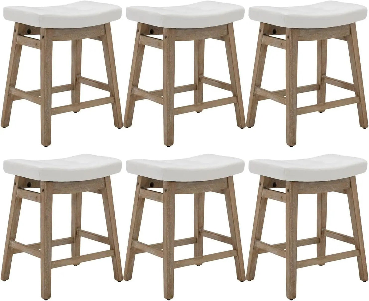 Comfortable Saddle Seat Bar Stools Set of Six from PriceLows™