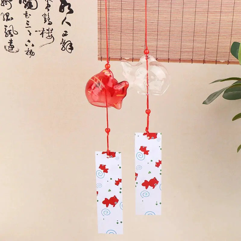 Wind Chime Chimes Japanese Glass S Style Goldfish Garden Hanging Outdoor Decor Pendant Furin Decorative Fish Ornament from PriceLows™