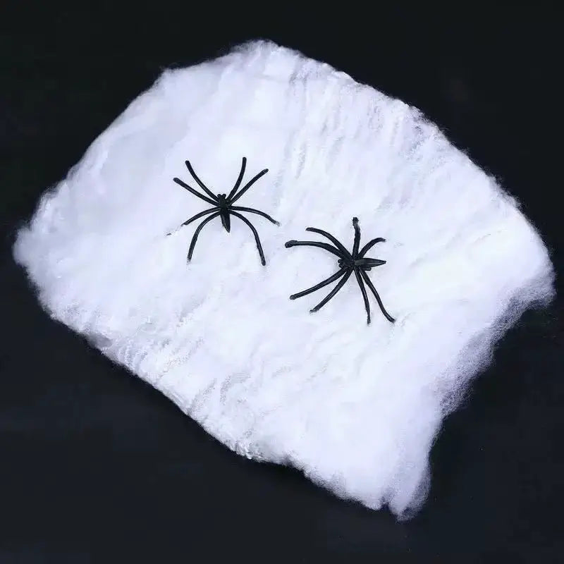 Artificial Spider Web | Stretchy Polyester | Includes Spider | Party Decor