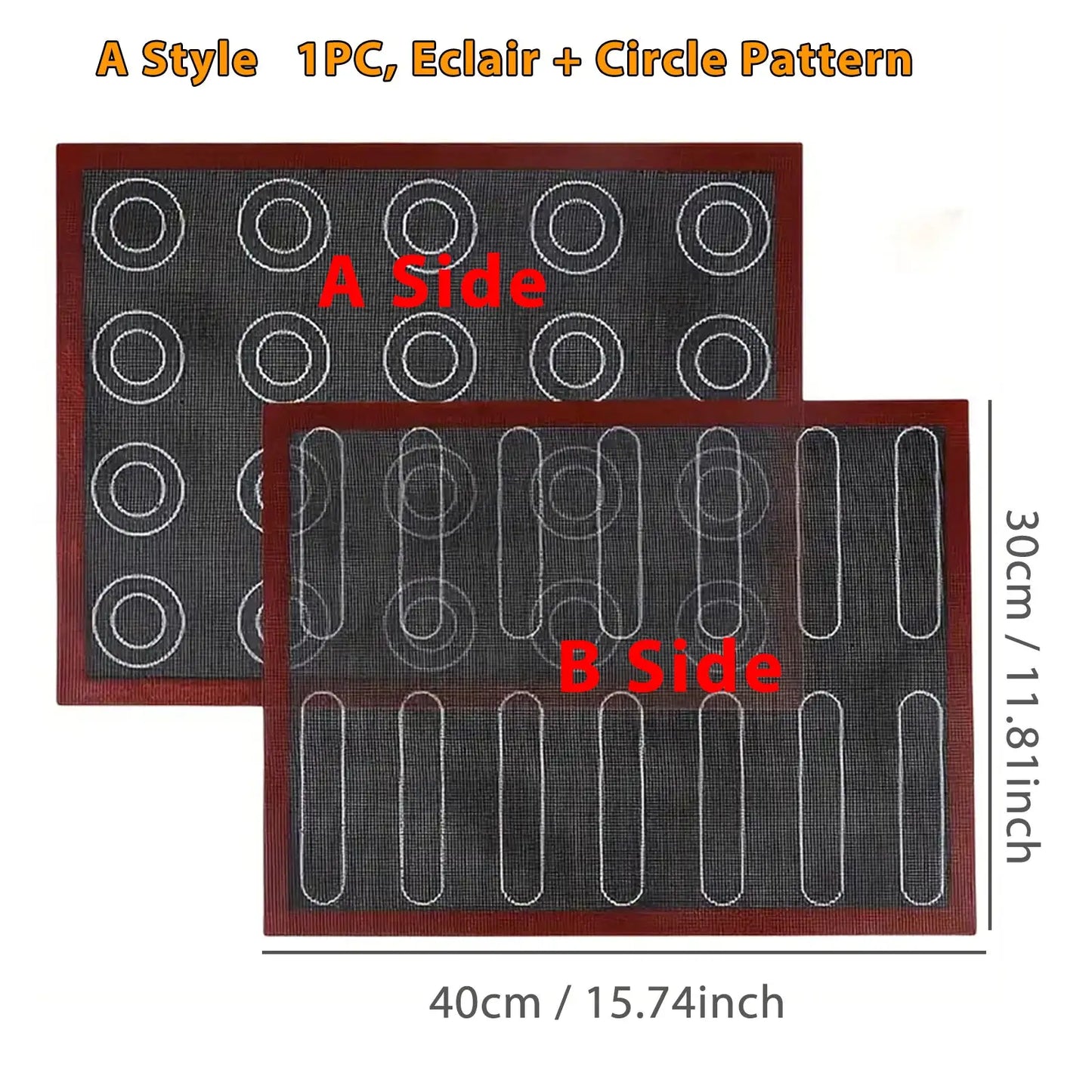 Perforated Silicone Baking Mat, with Puff & Round Patterns, Reusable Non-stick Oven Liner, for Cookies Macaron Bread, 2 Sides from PriceLows™