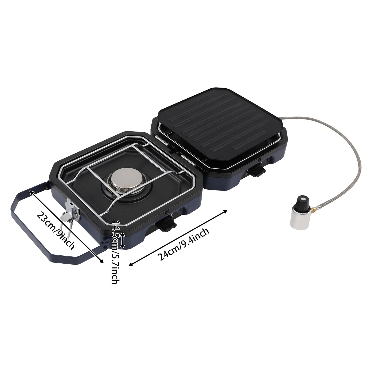 Portable Dual Burner Camp Stove, Foldable 430 Stainless Steel Gas Grill, 2.3kW Each, Non-Stick Pan for Outdoor Picnic Hiking from PriceLows™