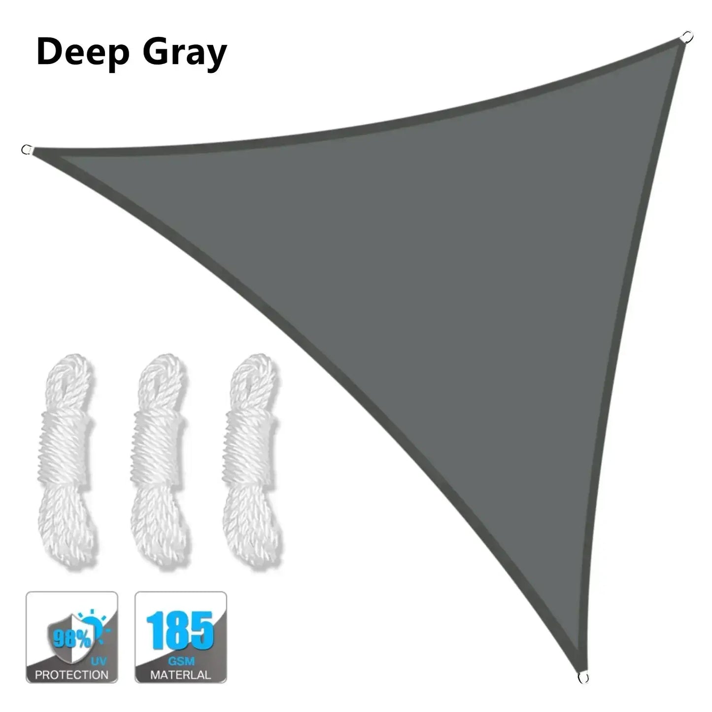 Triangle Sun Shade Sail | Waterproof UPF50+ Poly Canvas | Backyard Patio Garden Canopy