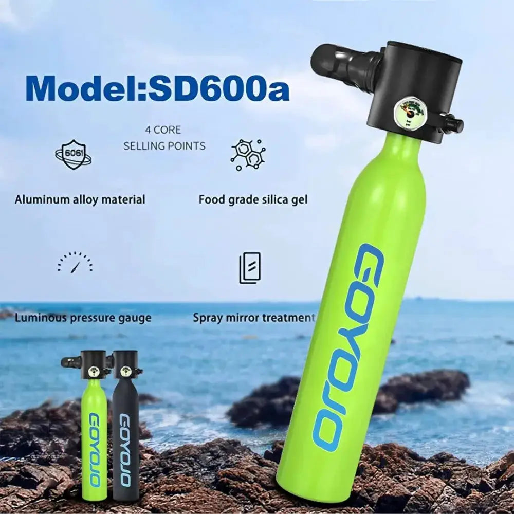 Mini Scuba Tank | 0.5L Capacity | 3000 PSI Max Pressure | 6-12 Minutes Dive Time