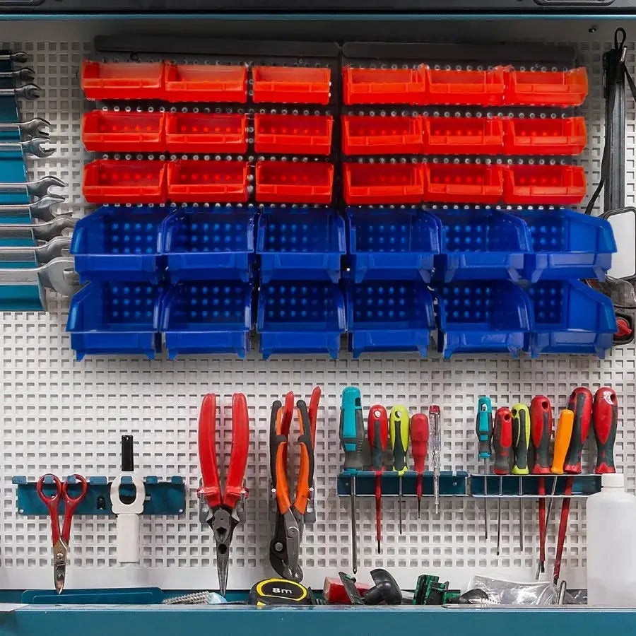 Wall-Mounted Garage Storage Bins with 30 Compartments for Tools, Crafts Small Parts Organization Durable Plastic, Space-Saving from PriceLows™
