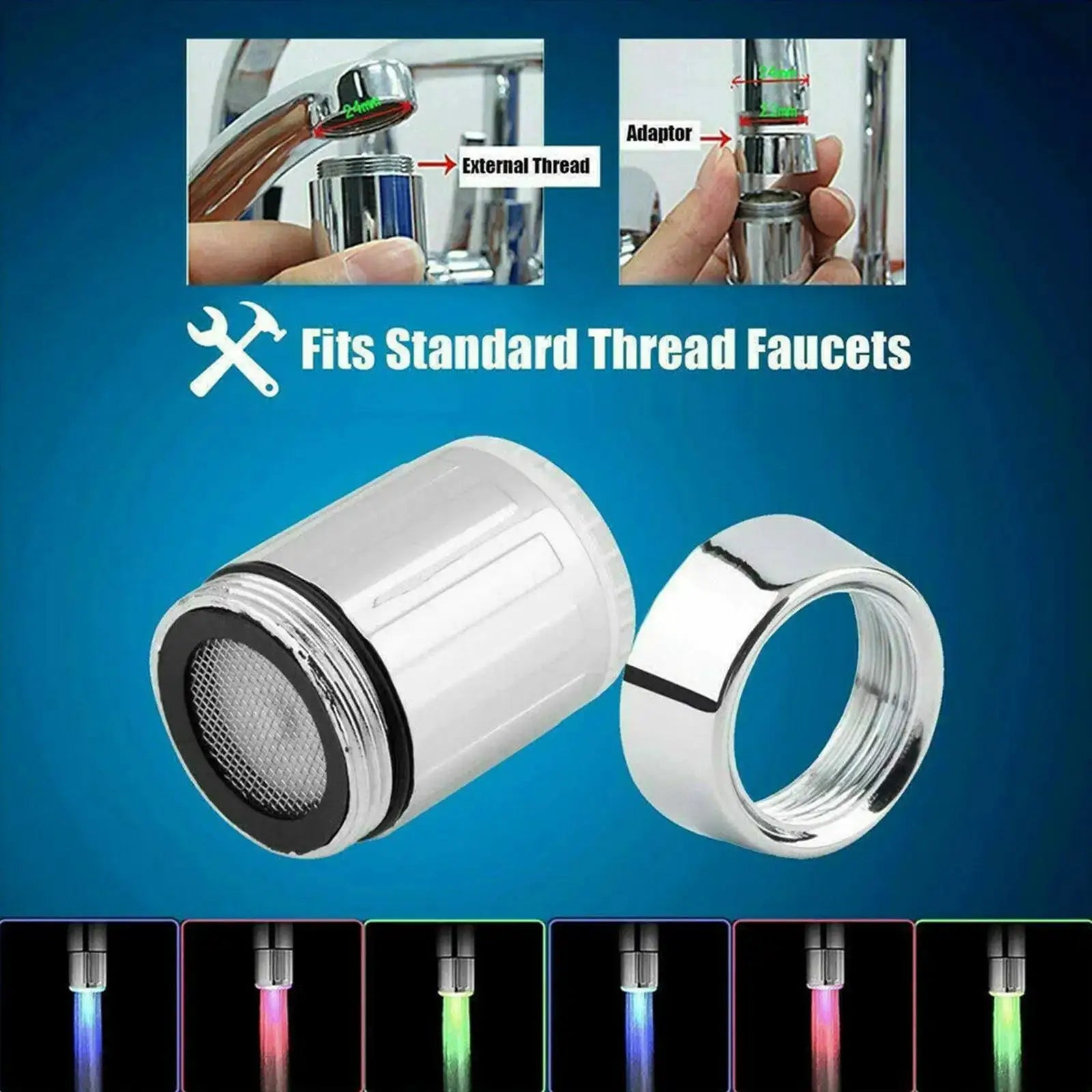 LED Faucet Water Saving Kitchen Bathroom Sensor 7 Color Change Faucet Head Aerator Tap Nozzle Shower from PriceLows™
