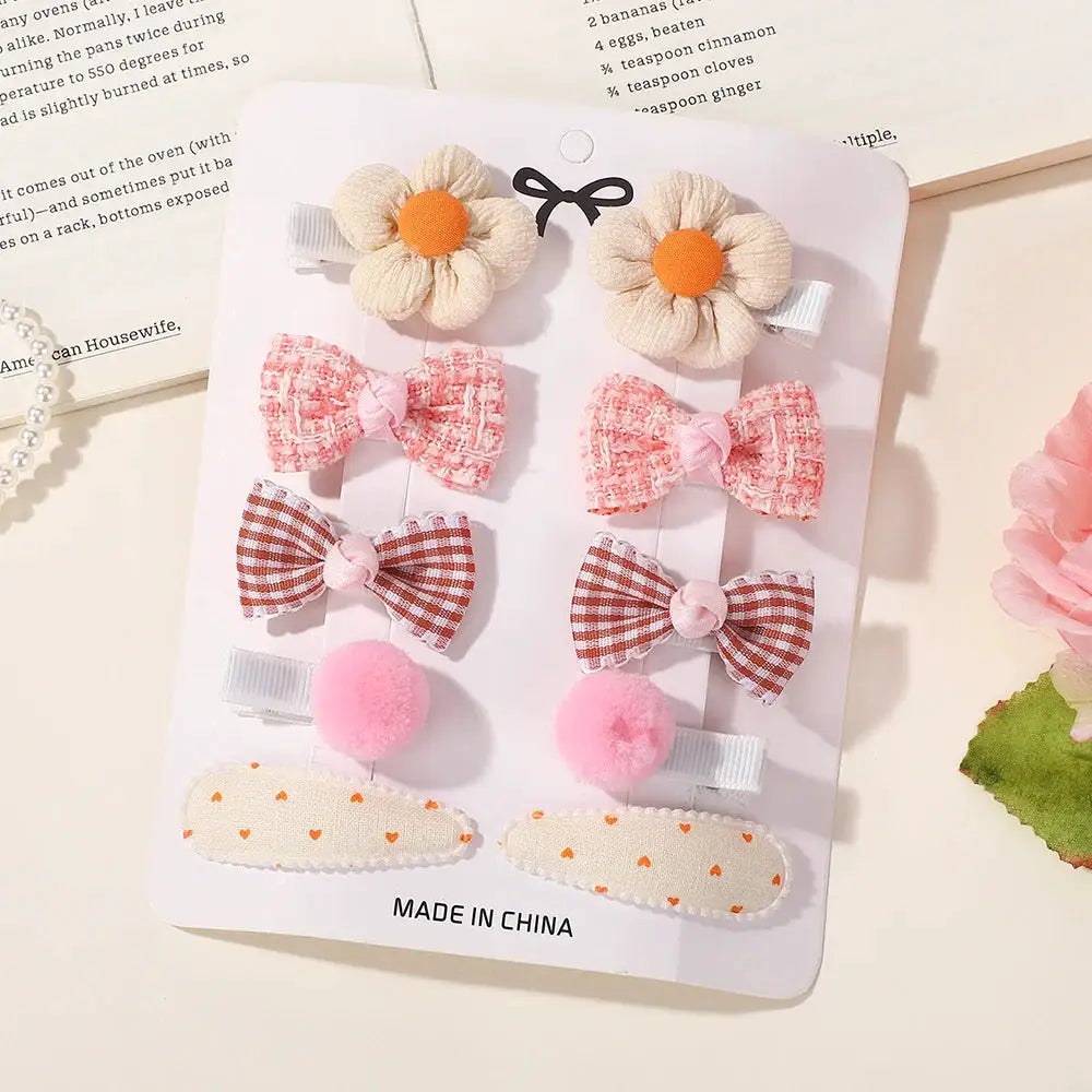 Rainbow Hair Bows | 16Pcs Colorful Set | Boutique Hairpins For Kids