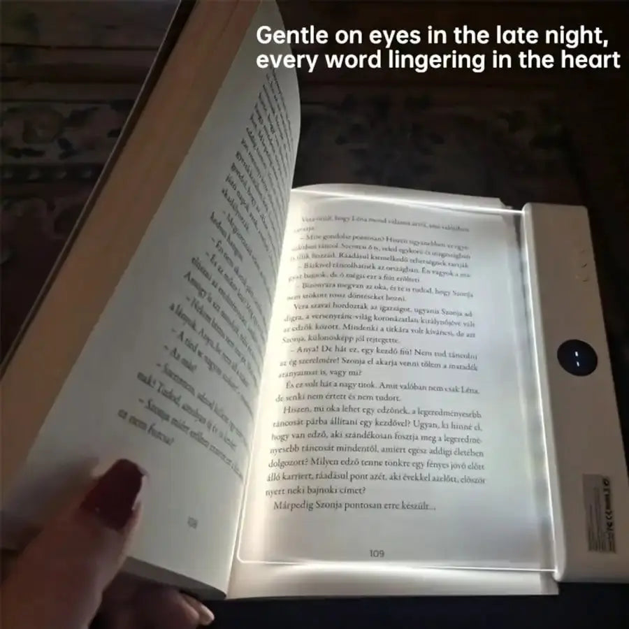 Book Light, Rechargeable Clear LED Flat Reading Light With & Timer, Dimmable Panel Plate Lamp Book Full Page Light For Reading In Bed At Night,Funny Gifts For Readers from PriceLows™