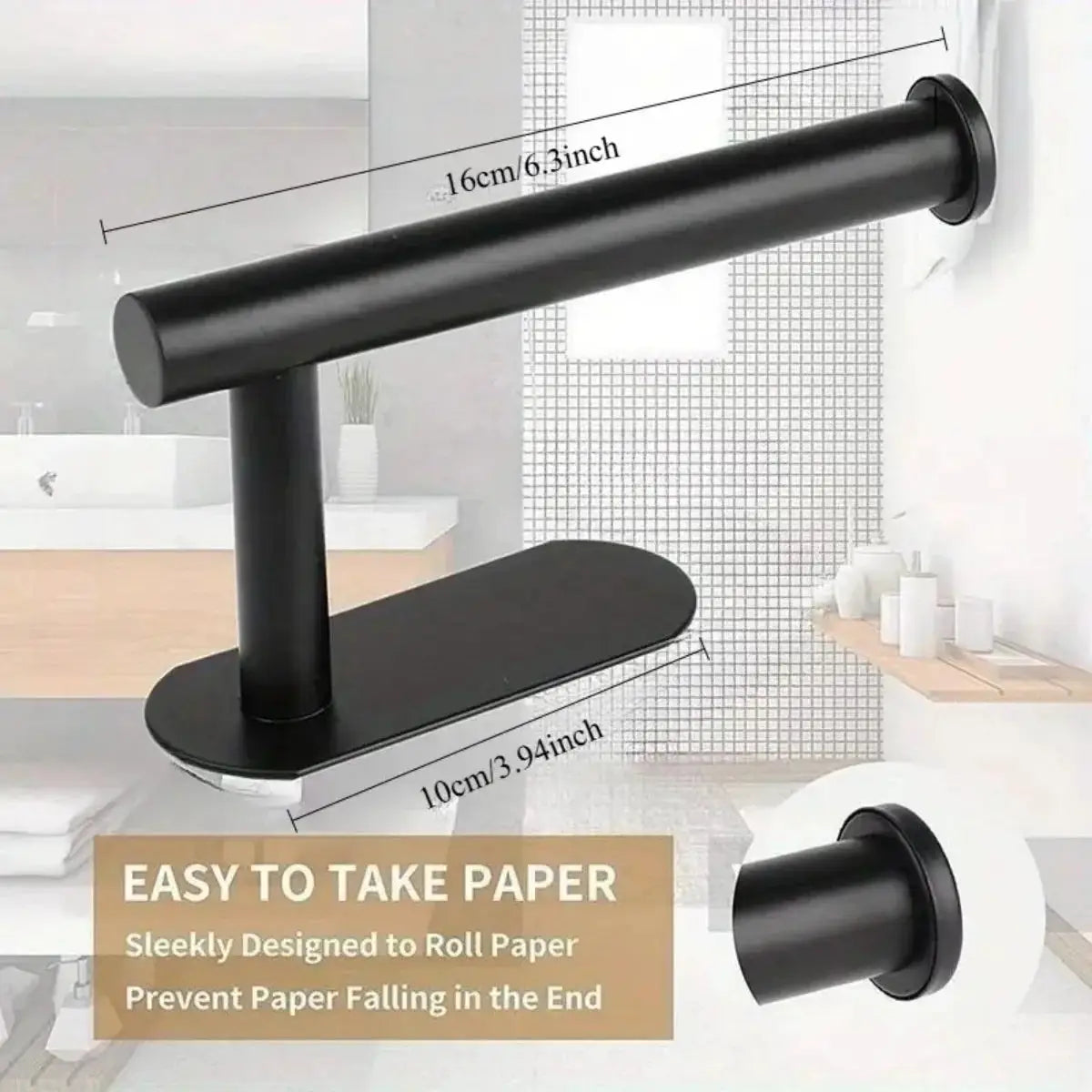 Adhesive Paper Towel Holder, No Drilling Wall Mount Kitchen Roll Dispenser, Stainless Steel Under Cabinet Towel Rack for Kitchen, Bathroom from PriceLows™
