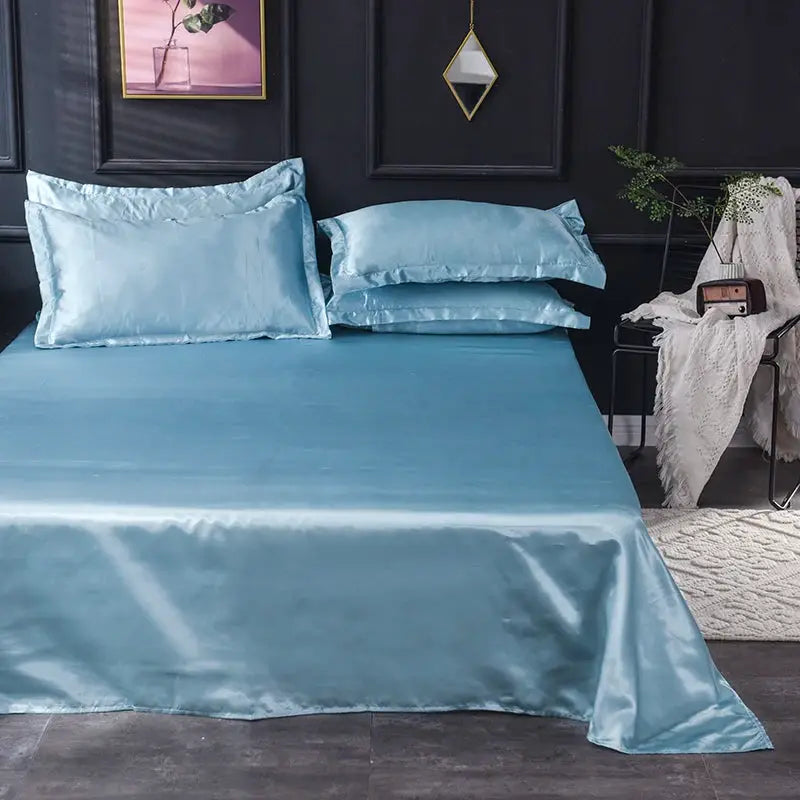 Satin Bed Sheets | Soft Weave | Solid Color | Twin Set