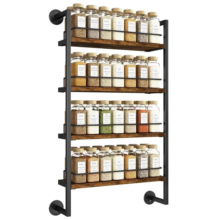 Spice Rack Wall Mount,4 Tier Hanging Seasoning Organizer,Large Spice Rack for Wall for up to 50 Jars,Spice Organization for Kitc from PriceLows™