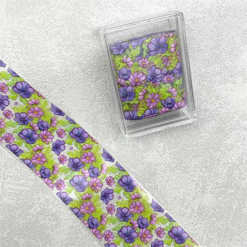 1Pc 100cm Flower Nail Foils for Transfer Paper Floral Stickers Rose Nails Wraps Tulip Nail Art Decorations from PriceLows™