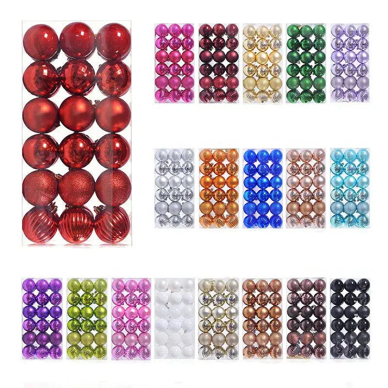 Christmas Tree Ornaments | Plastic Baubles | Indoor Decor | 24 Or 36 Pcs