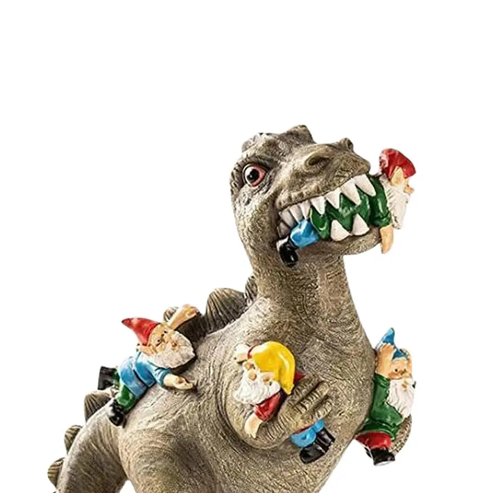 Garden Dinosaur Statues Dwarfs Dinosaur Eating Gnomes Ornaments Handicraft Weatherproof Funny Cute Christmas Party Decor from PriceLows™