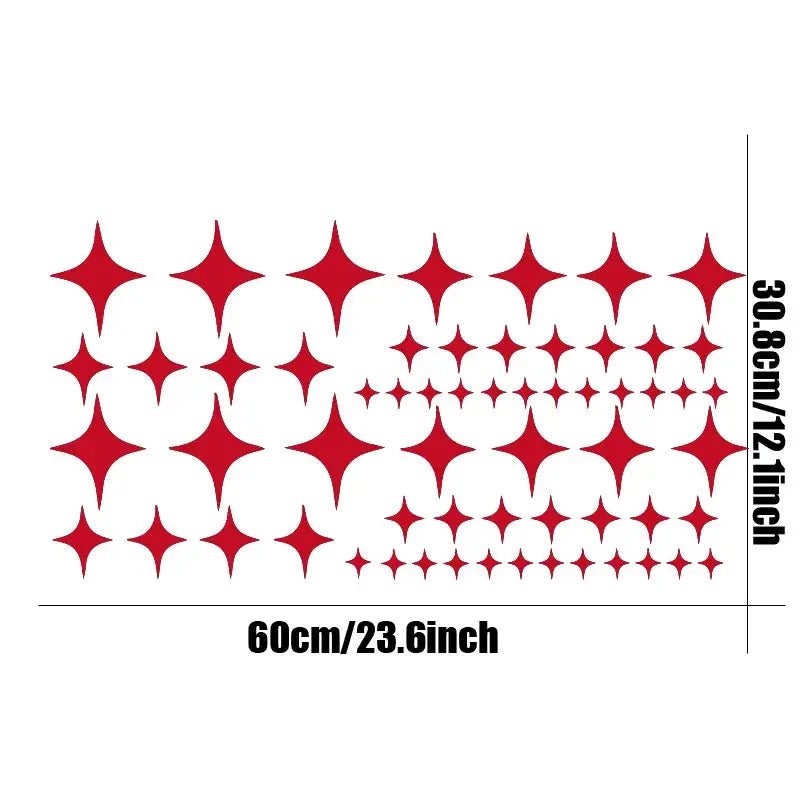 60pcs Large Car Sticker Full Of Stars, Star Set, Continuous Bead Star, Four Corner Star, Quadrilateral Star Vinyl Creative from PriceLows™